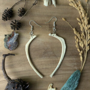 Bijou boucle d'oreille en os de ragondin