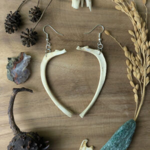 Bijou boucle d'oreille en os de ragondin