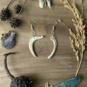 Bijou boucle d'oreille en os de ragondin