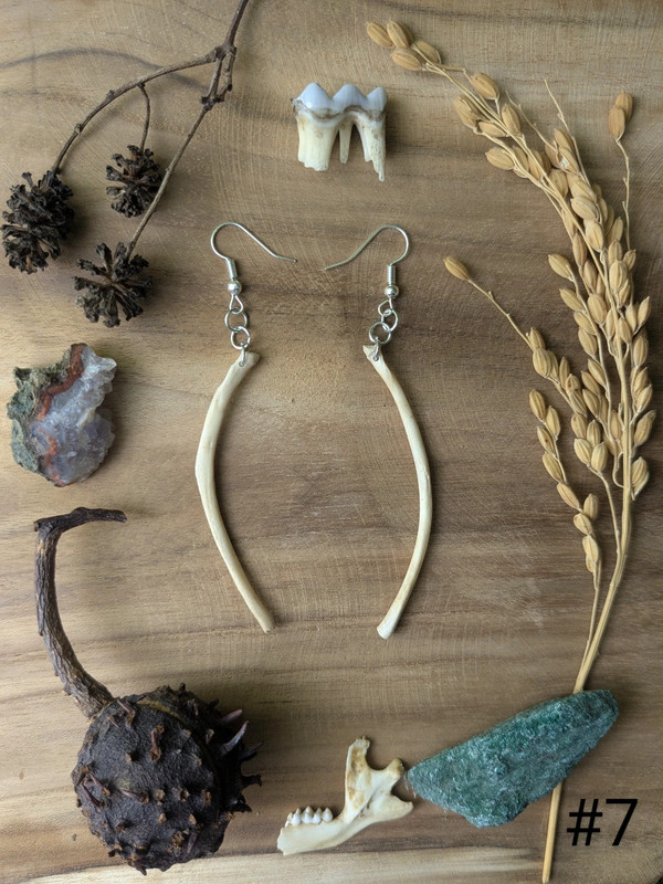 Bijou boucle d'oreille en os de ragondin