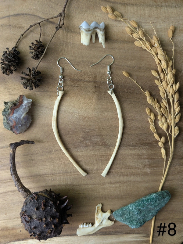 Bijou boucle d'oreille en os de ragondin