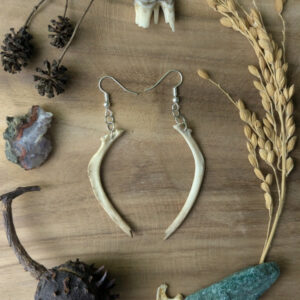 Bijou boucle d'oreille en os de ragondin