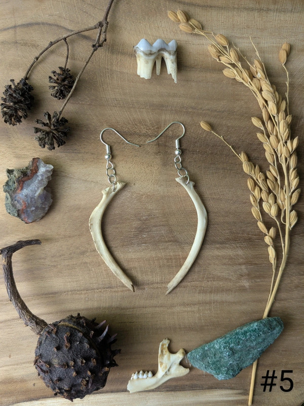 Bijou boucle d'oreille en os de ragondin