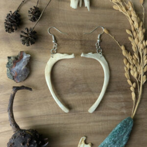 Bijou boucle d'oreille en os de ragondin